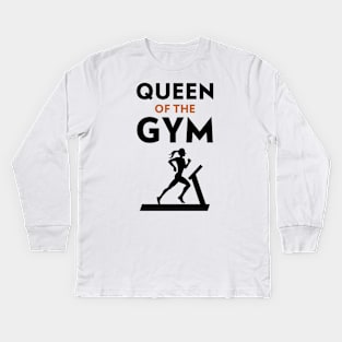 Queen In The Gym Kids Long Sleeve T-Shirt